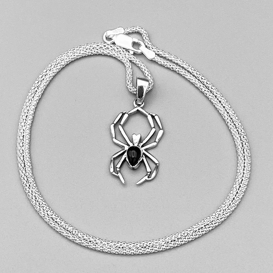 Sterling silver pendant necklace photographed for a marketplace product listing